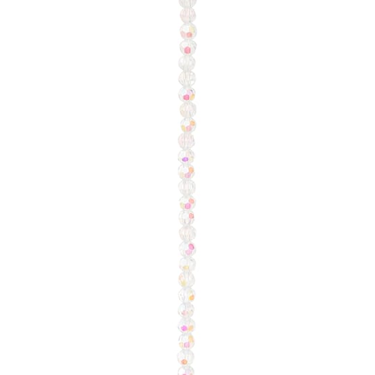 Aurora Borealis Faceted Glass Round Beads, 4mm by Bead Landing™